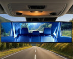 10.6" ICBEAMER Clip On Rear View Mirror | Flat Blue Tint, Panoramic Wide Angle HD Glass, Anti Glare, Universal Fit for Car, SUV, Truck | Eliminates Blind Spots (1 Pack)