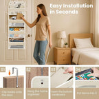 Over the Door Organizer with 4 Side Mesh Pockets, 4 Shelf Capacity Hanging Behind the Door Kitchen Organizers and Storage Sui