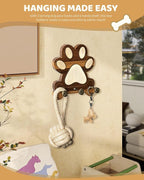 MTERSN Wooden Dog Leash Holder for Wall – Dog Leash Holder, Key Rack, and Coat Hanger – Rustic Farmhouse Wall Decor for Entry