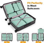 8 Set Compression Packing Cubes for Travel, Waterproof Luggage Organizers, Suitcase Organizer Set for Carry-On & Checked Bagg
