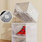 AWTATOS Shoe Storage Boxes, Thickened Shoe Storage Organizer with Clear Magnetic Door, Stackable Shoe Container with Lids, Co