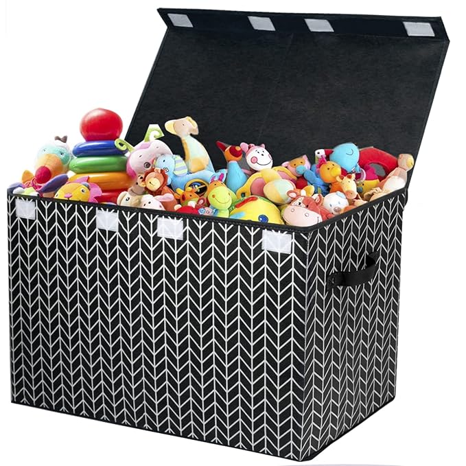 Mayniu Large Toy Box Chest with Lid, Kids Toy Storage Organizer Bins Basket for Living Room, Nursery, Closet, Bedroom, Playro