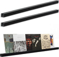 Pinkunn 3 Pcs 40 Inches Vinyl Wall Mount Record Display Shelf, Extra Long Wood Vinyl Record Holder, Album Display Holder Floa