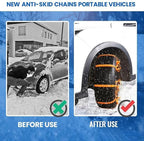2024 Reusable Anti Snow Chains - 【New Version】10 PCS Portable Snow Tire Chain for Pickup Trucks & SUV - Emergency Snow Plasti