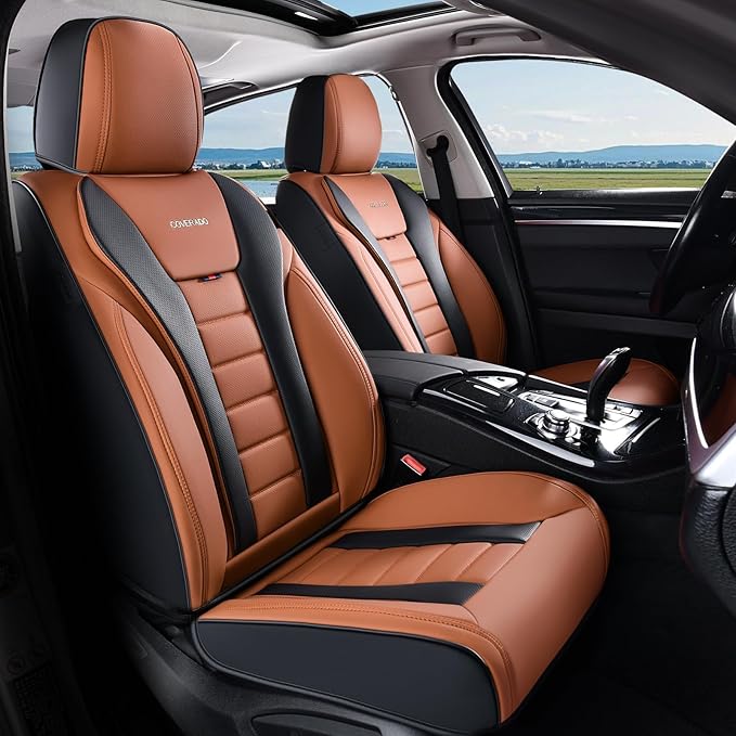 Coverado Car Seat Covers, Front Covers for Cars, Car Seat Cover Front Seats, Automotive Seat Cover, Waterproof, Leather Car S