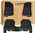 LASFIT Floor Mats for Jeep Wrangler JL 2018-2025 2026 Unlimited 4 Door Gas/MHEV Type (Not Fit for JK or PHEV) All Weather TPE Custom Fit Car Mats Floor Liners 1st & 2nd Row, Black