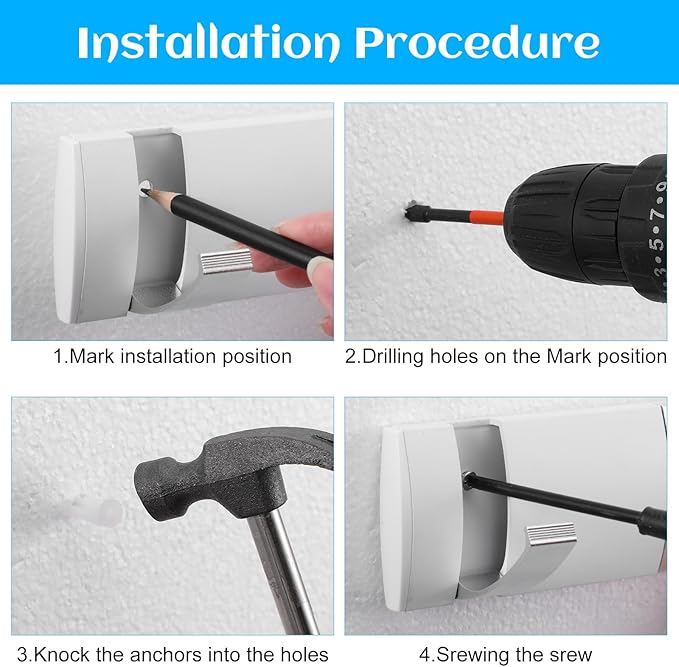 2 Pack Wall Mounted Coat Rack, Foldable Floating Rack, Space Saving Hangers Hook Rail with 5 Retractable Hooks, Aluminum Mode