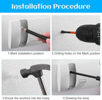 2 Pack Wall Mounted Coat Rack, Foldable Floating Rack, Space Saving Hangers Hook Rail with 5 Retractable Hooks, Aluminum Mode