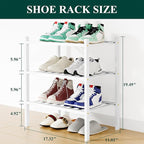 Smiry Shoe Rack, 3 Tier Small Bamboo Shoe Organizer, Stackable Free Standing Wooden Shoe Storage Shelf for Closet, Entryway, 