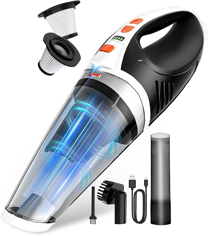 BRL Handheld Vacuum Cordless, Brushless Car Vacuum Cleaner with 12000PA Powerful Suction, 2 Suction Modes Mini Hand Vacuum, D