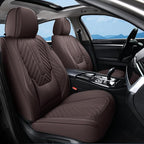 Coverado Front Seat Covers, Waterproof Leather Car Seat Protector, Universal Fit for Most Cars (Brown)