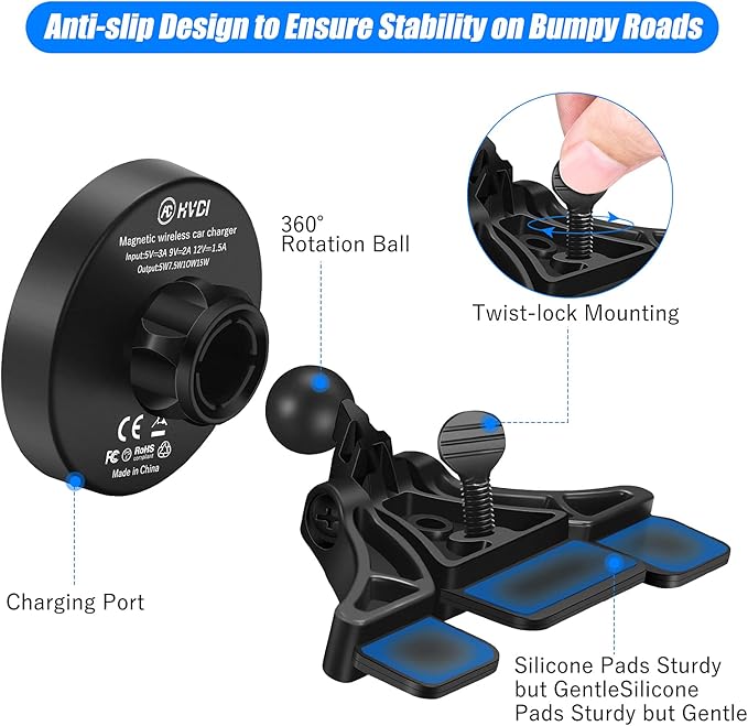 15W Magnetic Wireless Car Charger CD Slot Mount for iPhone 13/13 Pro/13 Pro Max/13 mini/12/12 Pro/12 Pro Max,Powerful Suction Auto-Alignment Mag-Safe Car Mount, Compatible with Mag-Safe Cases