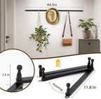 Qiannhee 2 Pack Wooden Hat Rack,Wall Mounted Expandable Cap Organizer with 5 Hooks,Solid Wood Hat Holder for Baseball Caps, F