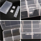 Umirokin 2 Pack 15 Grids Clear Plastic Organizer Box with Adjustable Dividers, Craft Storage Containers for Jewelry, Beads, S