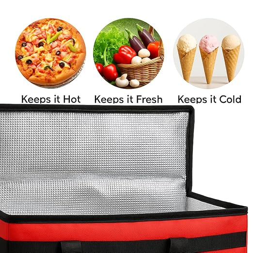 musbus 4 PACK 22x14x13 XXXL Insulated Food Delivery Bag Cooler Bags Keep Food Warm Catering Therma for doordash Catering Cooler Bags Therma Catering Shopper hot Red 22w x 14 lx 13d