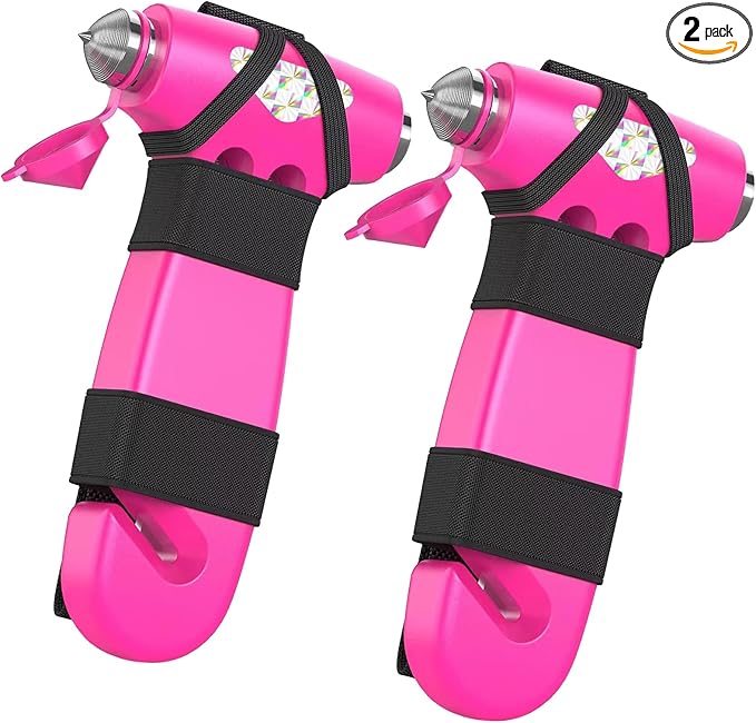 2Pcs Car Safety Hammer, 3-in-1 Emergency Escape Tool with Window Breaker and Seat Belt Cutter, Safety Emergency Car Escape To