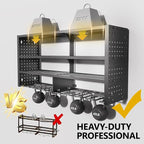 Large Power Tool Organizer Wall Mount, 4 Layer Garage Storage Cordless Tool Organizer with 8 Drills Holder, Heavy Duty Premiu