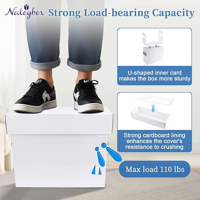 File Organizer Box with Lid & Handle, Heavy Duty Hanging File Folder Storage Boxes for Letter Size, Portable Filing Organizer