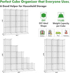 C&AHOME Cube Storage Organizer, 16-Cube Shelves Units, Plastic Storage Cubes, DIY Closet Organizer, Modular Closet Storage Sh