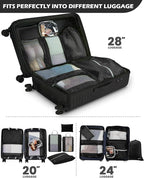 Gonex Expandable Mesh Packing Cubes - 8 Set Compression Organizer for Travel Essentials with Toiletry, Laundry, Shoe & Cable 
