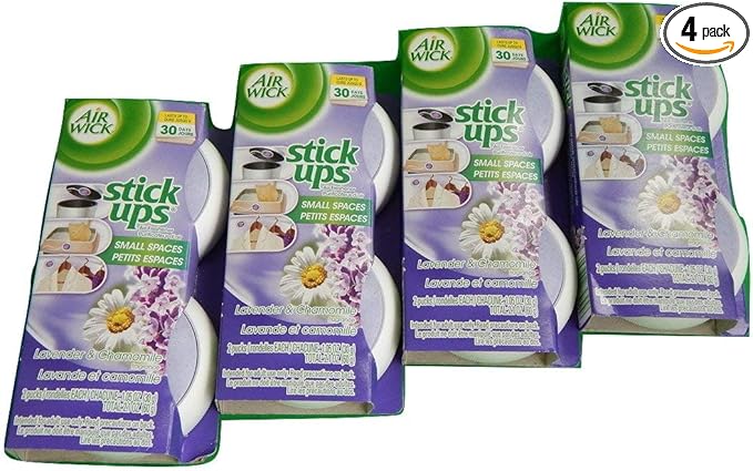 Air Wick Stick Ups Small Spaces Air Freshener Lavender & Chamomile 2-Count (Pack of 4)