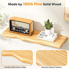 Floating Shelves for Wall 24 Inch Wooden Floating Shelves Live Edge Shelf with Unique Natural Grain Wall Mounted Rustic Pine 