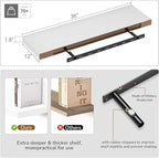 Vivelove Single Floating Shelves 36 Inches, 36 x 10 inch Deep x 1.8 in Thick, Long Floating Shelves for Bedroom, Living Room,