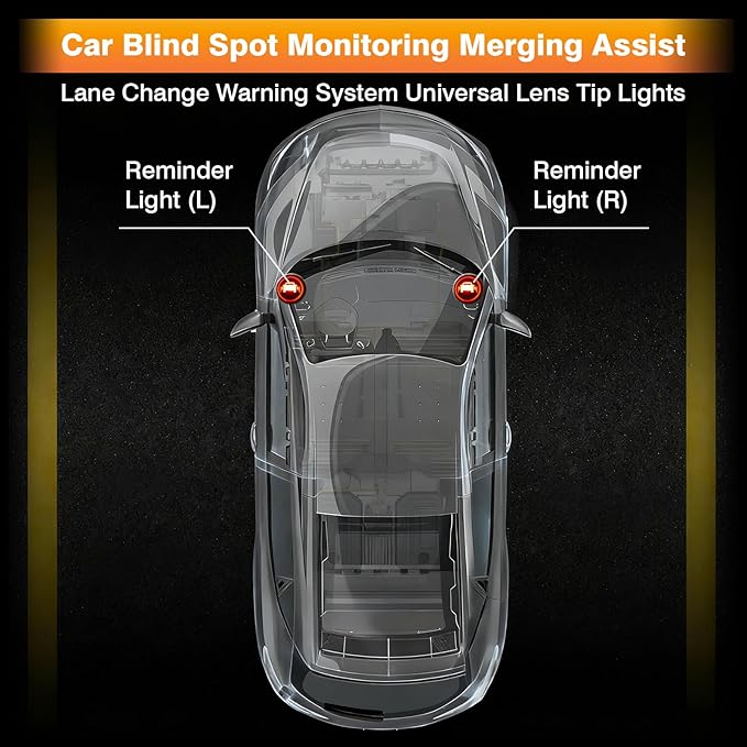 MACHSWON Car Blind Spot Radar Detection System Warning Light, A Pair Of 5V Vehicle Blind Spot Monitoring Parallel Auxiliary L