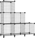 AWTATOS Wire Cube Storage Organizer, Closet Organizers and Storage, Metal 6 Cube Storage Shelves Bookshelf, Portable Closet C