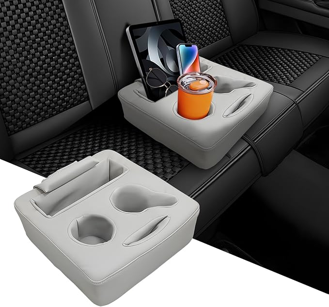 Sun Walker Back Seat Cup Holder for Car, Waterproof Rear Seat Organizer Expander Tray to Store Phone Drink Snack, Universal L