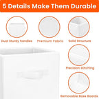 Criusia Storage Cubes, 11 Inch Cube Storage Bins for Shelves Closet Nursery Bedroom - 10 Pack Collapsible Baskets with Handle