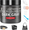 Leather Recoloring Balm,8.5oz Leather Color Restorer,Dark Gray Leather Repair kit for Furniture and Car Interior,Leather Couc