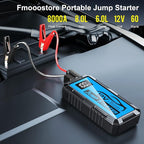 8000A Car Jump Starter, 12V Jump Starter Battery Pack (All Gas,up to 10.0L Diesel Engine) Jumper Cables Portable Lithium