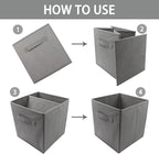 EBIGIC storage bins collapsible storage bins，cube storage organizer （Pack of 3） 10.5*10.5*11inch，For home and office Collapsi