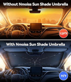 Windshield Sun Shade Umbrella for Toyota Corolla & Camry - [Vinyl Coating Heat Shield] Protect Car from Sun Rays & Heat Damage Keep Cool and Protect Interior, Spring Structure Edge