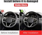 Car Steering Wheel Cover for Land Rover Defender Range Rover Sport Discovery Evoque Carbon Fiber Pattern Protective Cover Black Compatible with 15-inch Wheels Decorative Modification Accessories