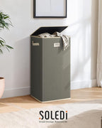 SOLEDI Laundry Hamper with Lid 100L Large & Tall Collapsible Laundry Basket, Clothes Hamper with Bag Removable Easy to Carry,