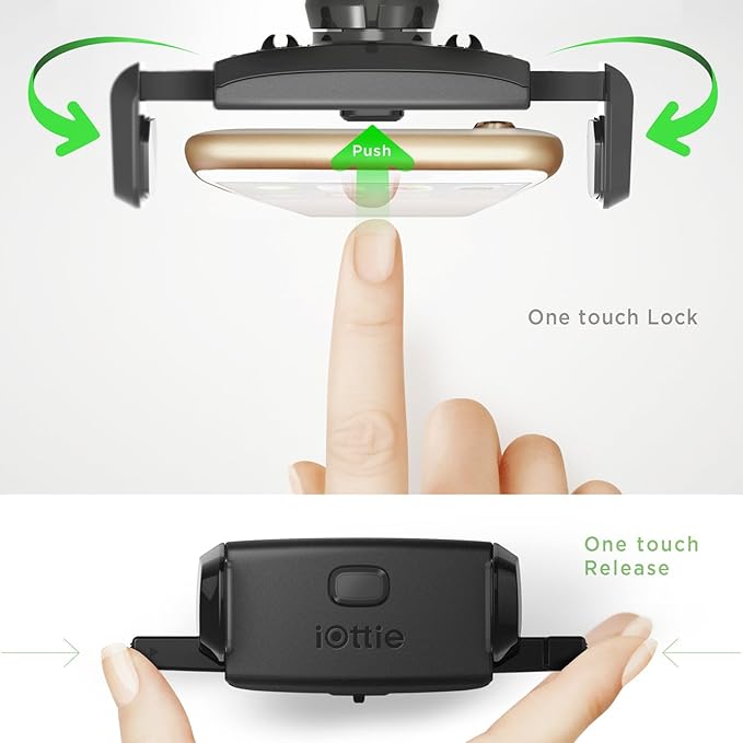 iOttie Easy One Touch Mini Air Vent Car Mount Holder Cradle for iPhone Xs Max R 8 Plus 7 Samsung Galaxy S10 E S9 S8 Plus Edge, Note 9 & Other Smartphone, 2.2 x 4.8 x 5.7 inches