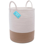 OrganiHaus Large Woven Laundry Basket w/Handles 52L, Rope Dirty Clothes Hamper, Blanket Basket for Living Room, Baby Laundry 