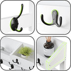 AMBIRD Wall Hooks with Shelf, 26.57 Inch Entryway Wood Coat Hooks for Wall, Coat Rack Wall Mount with 5 Dual Hooks 3 Key Hook