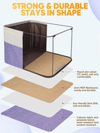 BALEINE 4 Pack Fabric Closet Storage Bins for Shelves, Linen Closet Organizers and Storage, Decorative Baskets for Organizing