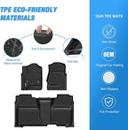 Nilight Floor Mats for Chevy Silverado GMC Sierra 1500 Crew Cab 2014-2018, Chevrolet Silverado Sierra 2500HD 3500HD 2015 2016 2017 2018 2019 All Weather Custom Fit Heavy Duty Floor Liners