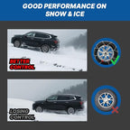 Snow Chains for Pickup Trucks & SUVs Off-road, Heavy Duty Quick Fit & Easy Installation Snow Tire Chains, Portable Reusable E