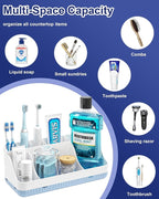 Bathroom Counter Organizer and Storage, 7 Slots Detachable Toothbrush Holders for Bathrooms, Anti-Slip Electric Toothbrush an