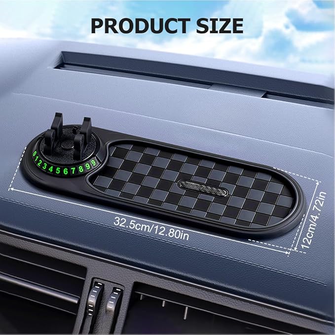 Multifunctional Vehicle-Mounted Anti-Slip Mat, Slip Mat Auto Universal Phone Holder, Rotatable Car Phone Holder Dashboard Mat