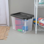 Sterilite 24-Pack Modular Stacker Box, Durable Clear Plastic Storage Bins with Latching Lids, 30 Quart - Stackable Organizing