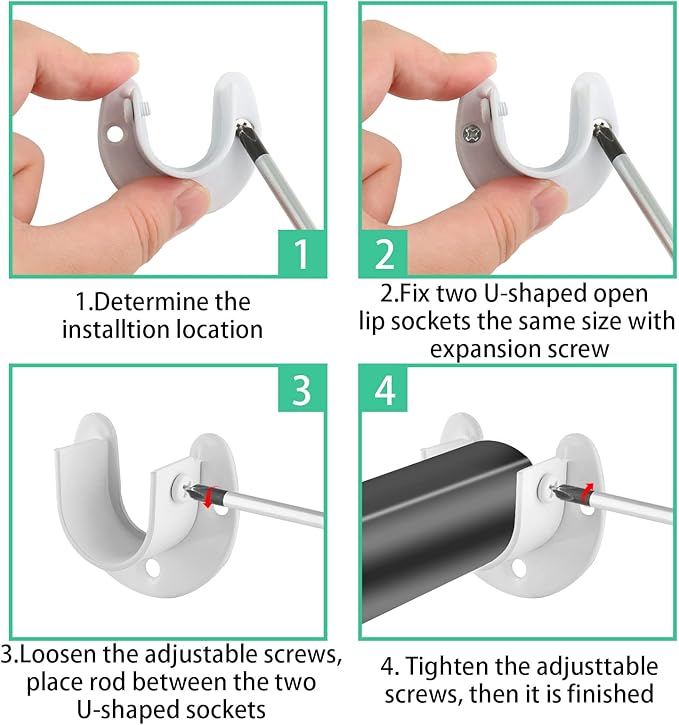 8 Packs Stainless Steel Closet Rod End Supports 1 Inch Wardrobe Bracket Heavy Duty Closet Pole Sockets Flange Rod Holder, U-S