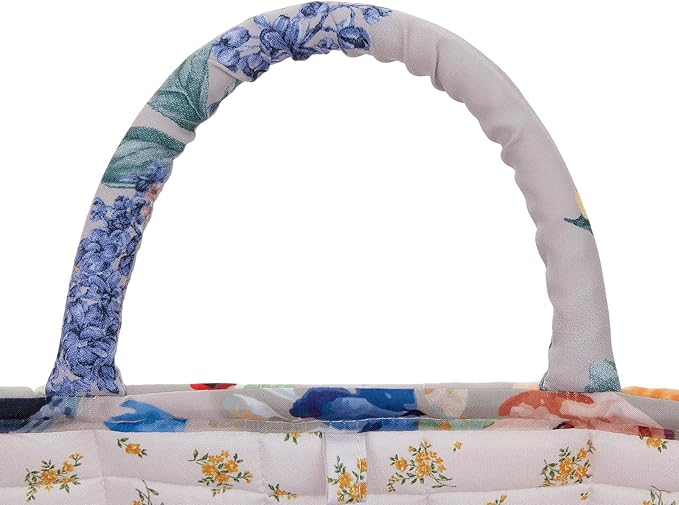 Boho Fabric Storage Basket, Large Capacity Laundry Basket, 12.2'' x 10.23'' x 10.23'' Collapsible Laundry Hamper with Easy Ca