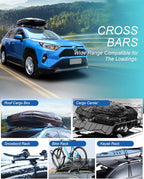 Autekcomma Roof Rack Cross Bars for Toyota RAV4 2019-2025 (Not Fit 2024 LE/Adventure/TRD Off-Road/Hybrid Woodland Edition). Anti-Theft Lock Mechanism Black Matte Aluminum Anti-Corrosion Crossbars