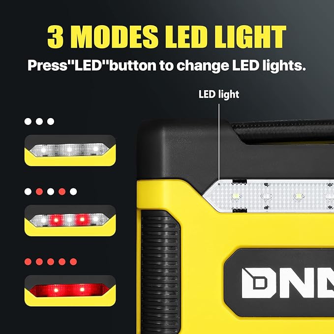 ‎DNA MOTORING TOOLS-00211 Yellow 12V DC Digital Tire Inflator Portable Air Compressor with Pressure Gauge for Cars, Bicycles, Motorcycles,Balls